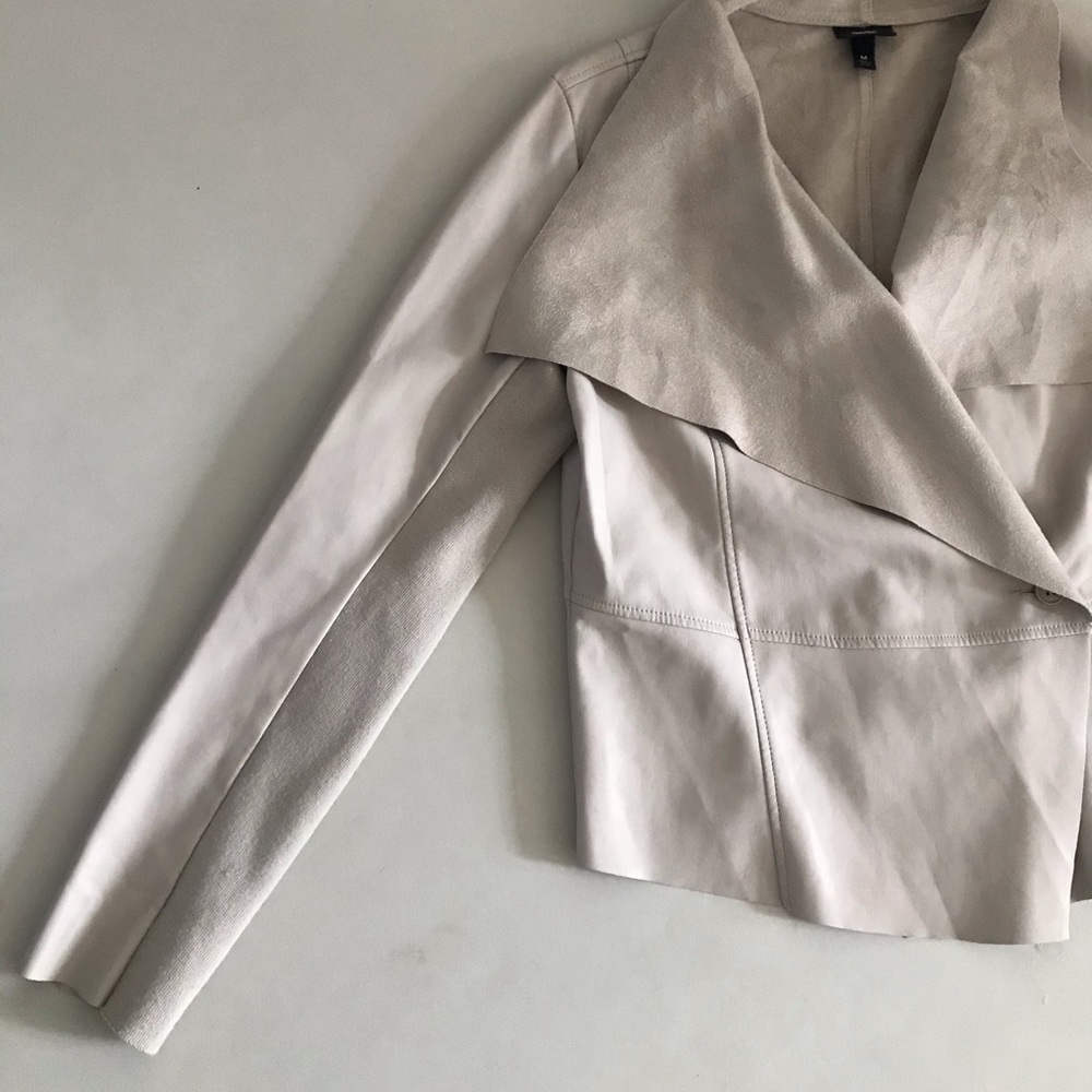 Cream Faux Leather Jacket